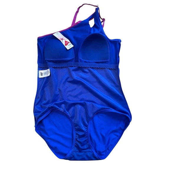 NWT LANDS END' UPF 50 Tummy Control‎ One Shoulder One-Piece Swimsuit 14 - Picture 4 of 12